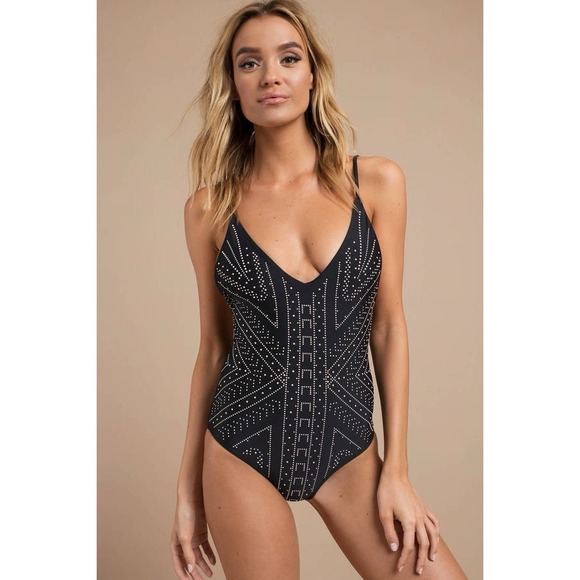 Beach Riot Other - BEACH RIOT BRIDGET EMBELLISHED ONE PIECE SWIMSUIT - BLACK NWOT Size S